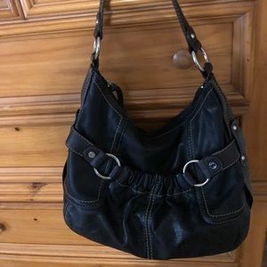 Tignanello Black Leather Satchel